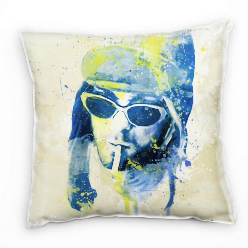 Kurt Cobain I Deko Kissen Bezug 40x40cm für Couch Sofa Lounge Zierkissen