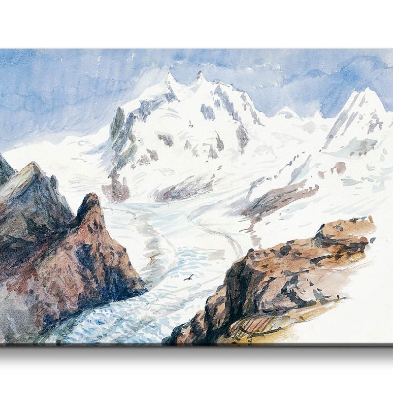 Remaster 120x60cm John Singer Altmeister Weltberühmt zeitlose Kunst Alpen Gebirge Schnee