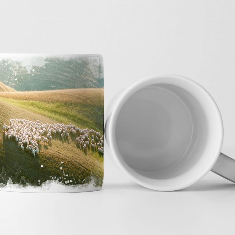 Tasse Geschenk Landschaftsfotografie – Schafherde in der Toskana