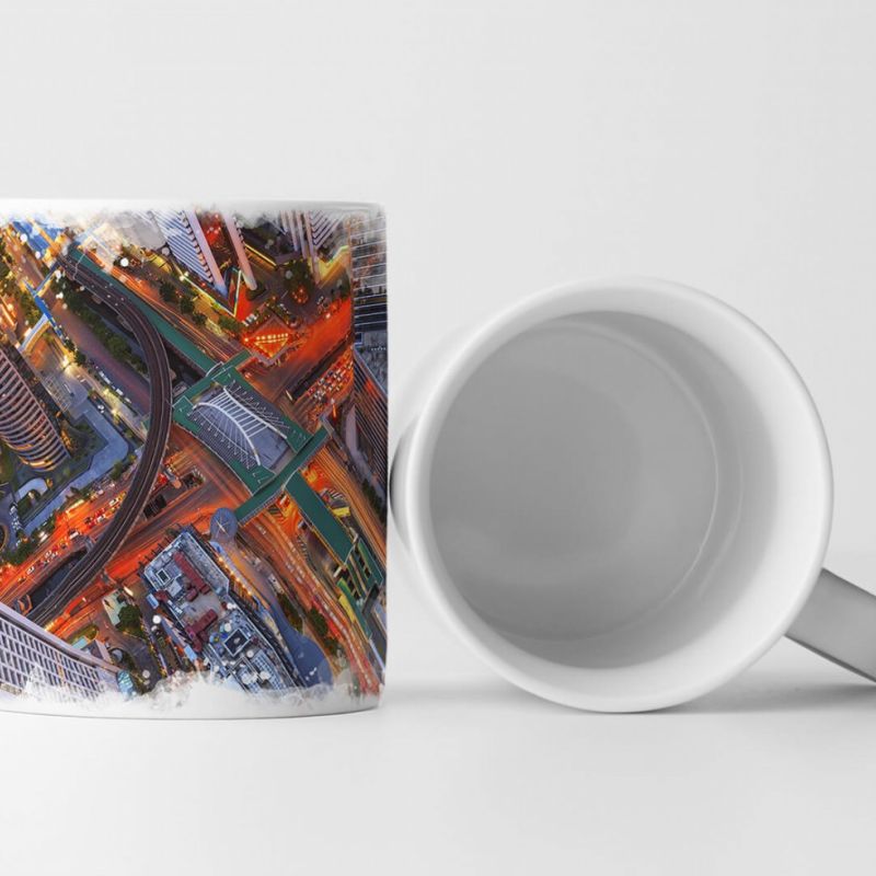 Tasse Geschenk Urbane Fotografie – Großstadtverkehr am Morgen