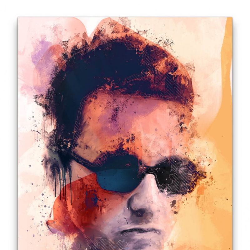 Fight Club Edward Norton Porträt Abstrakt Kunst Kultfilm 60x90cm Leinwandbild