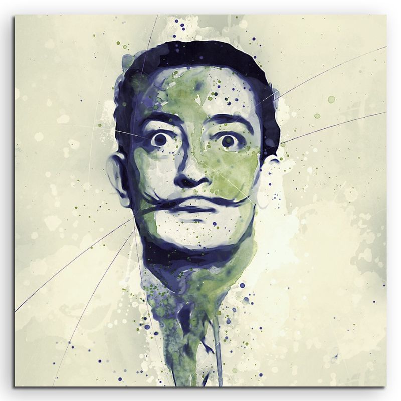 Salvador Dali Splash 60x60cm Kunstbild als Aquarell auf Leinwand