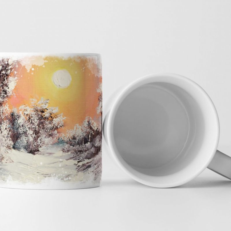 Tasse Geschenk Malerische Winterlandschaft am See