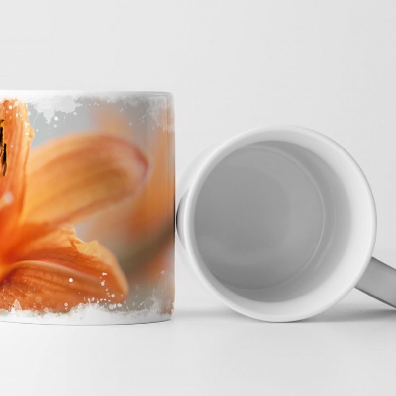 Tasse Geschenk Lilienblüte – orange nah