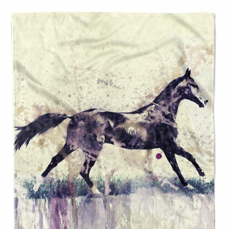 Handtuch Strandhandtuch Saunatuch Kuscheldecke SplashArt Tier Serie Kunstvoll Horse II Mo