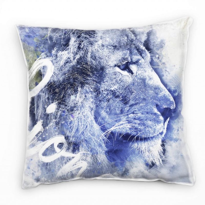 Lion III Deko Kissen Bezug 40x40cm für Couch Sofa Lounge Zierkissen