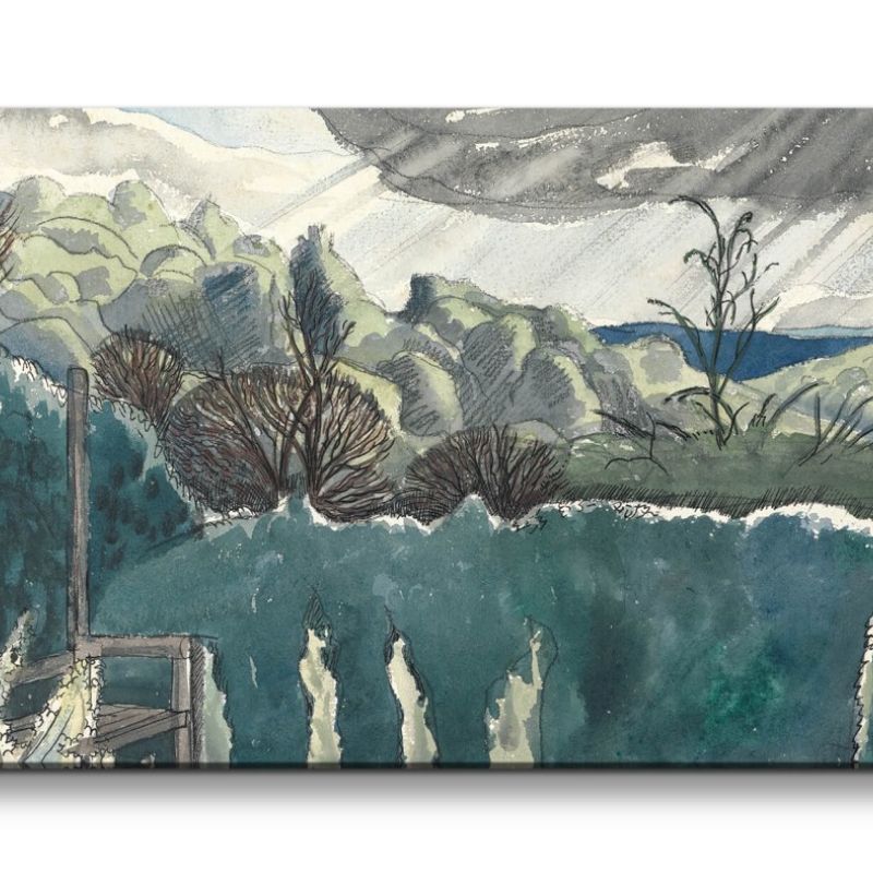 Remaster 120x60cm Paul Nash weltberühmtes Wandbild Landschaft Bäume Licht zeitlose Kunst