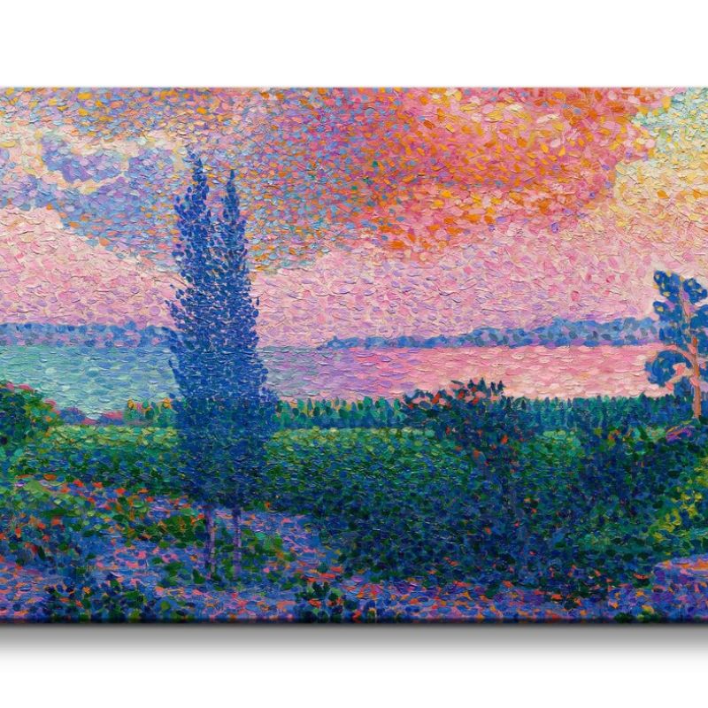 Remaster 120x60cm Henri Edmond Cross weltberühmtes Wandbild Impressionismus Farbenfroh The Pink Clou