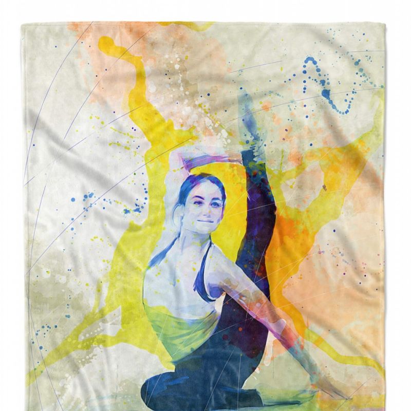 SplashArt Sport Handtuch Strandhandtuch Saunatuch Kuscheldecke Kunstvoll Yoga III Sportha