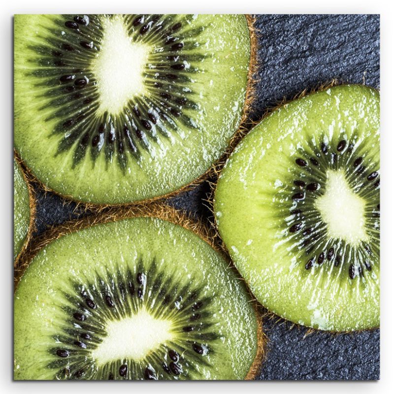 Food-Fotogradie – Aufgeschnittene Kiwi auf Leinwand