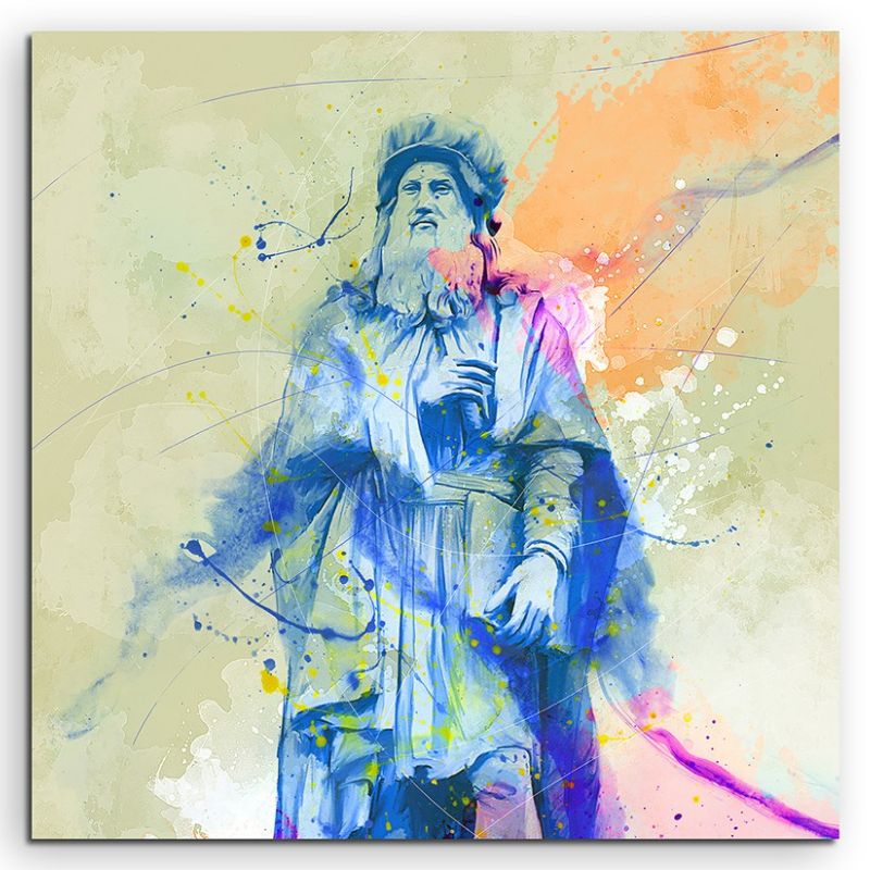 Leonardo Da Vinci 60x60cm Aquarell Art Leinwandbild