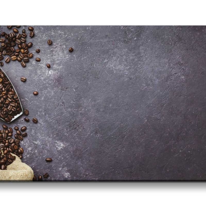 Leinwandbild 120x60cm Kaffee Kaffeebohnen Genuss Granit Küche Barista