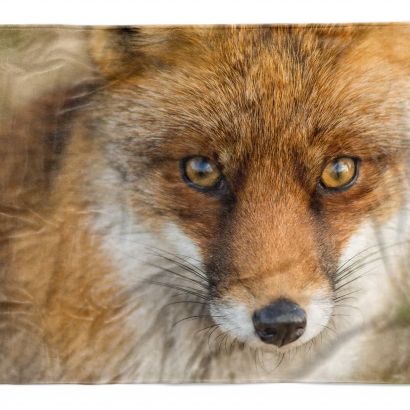 Handtuch Strandhandtuch Saunatuch Kuscheldecke  mit Tiermotiv kleiner Fuchs