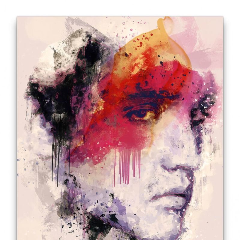 Elvis Presley Porträt Abstrakt Kunst Musiklegende Rock and Roll 60x90cm Leinwandbild