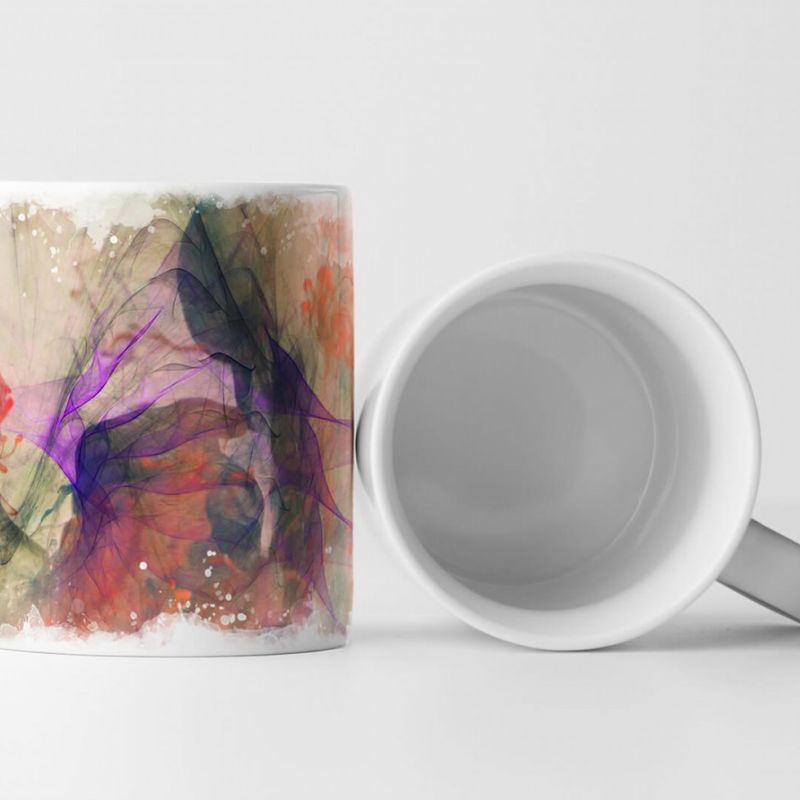 Tasse Geschenk Aquarellmuster, mehrfarbig