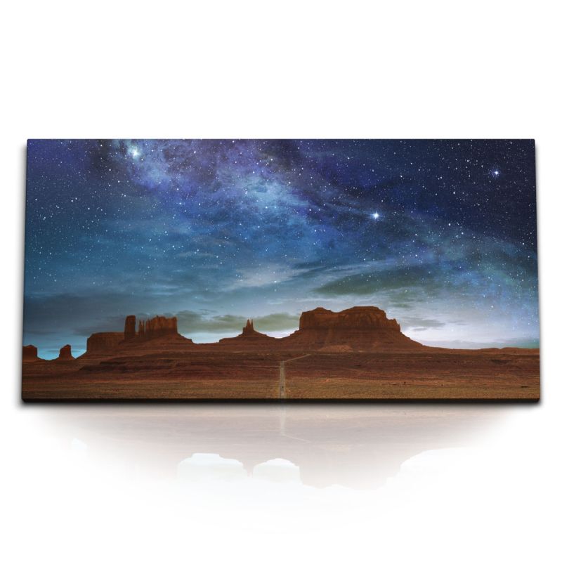 Kunstdruck Bilder 120x60cm Monument Valley Arizona USA Berge Sterne Milchstraße