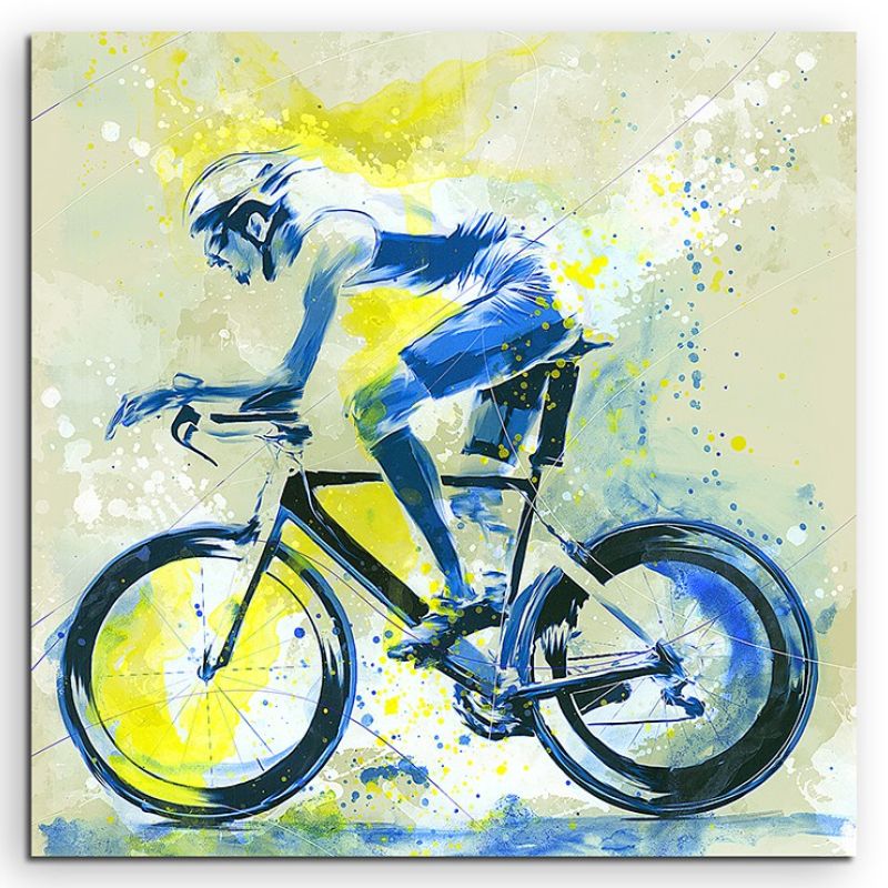 Radsport 60x60cm SPORTBILDER Paul Sinus Art Splash Art Wandbild Aquarell Art