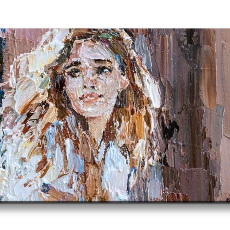 Leinwandbild 120x60cm Junge Frau Abstrakt Malerisch Schönheit Feminin