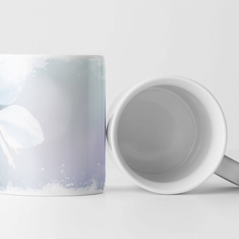 Tasse Geschenk Naturfotografie – Weiße zarte Blume mit Farbfilter