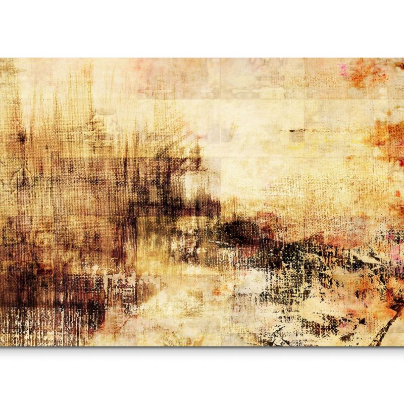 120x80cm Wandbild Kunstmalerei Acryl beige orange braun abstrakt