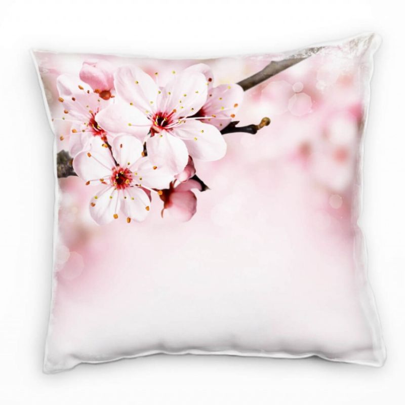 Blumen, Macro, rosa, Kirschblüten, Frühling Deko Kissen 40x40cm für Couch Sofa Lounge Zierkissen