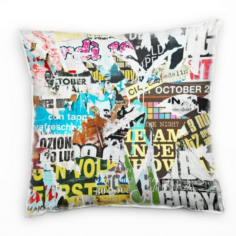 Abstrakt, Hintergrund, Altes Poster Deko Kissen 40x40cm für Couch Sofa Lounge Zierkissen