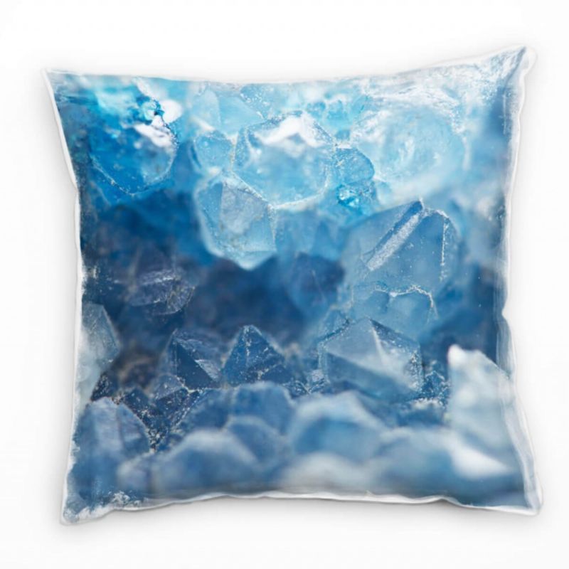 Macro, Kristalle, blau Deko Kissen 40x40cm für Couch Sofa Lounge Zierkissen