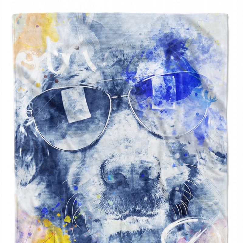 Handtuch Strandhandtuch Saunatuch Kuscheldecke SplashArt Tier Serie Kunstvoll Cool Dog II