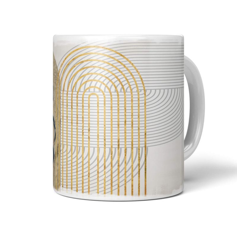 Dekorative Tasse mit schönem Motiv Käfer Wasserfarben einzigartiges Design Beige