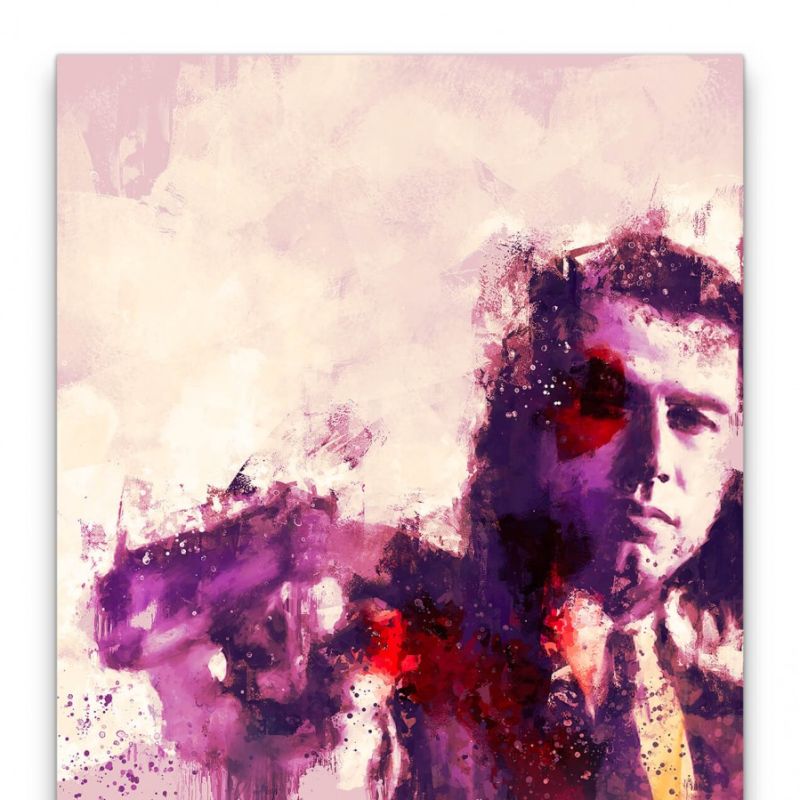 John Travolta Pulp Fiction Abstrakt Kunst Kult Kultfilm Pistole 60x90cm Leinwandbild