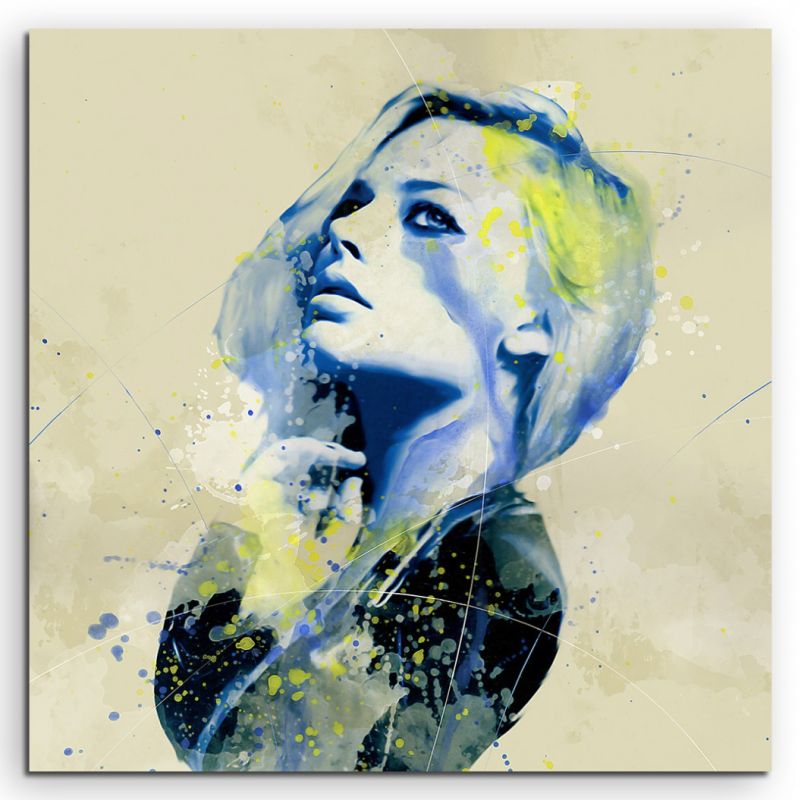 Margot Robbie II Aqua 60x60cm Wandbild Aquarell Art