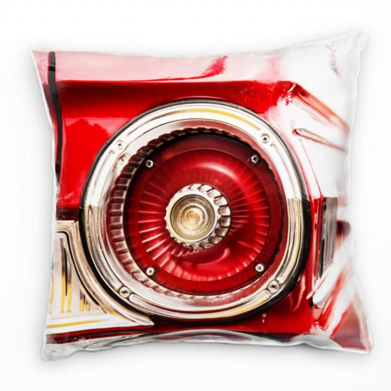 Macro, Auto, Rücklicht, rot Deko Kissen 40x40cm für Couch Sofa Lounge Zierkissen