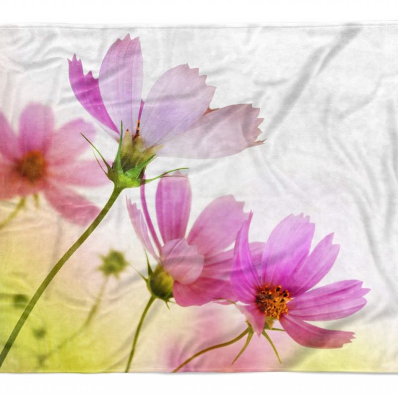 Handtuch Strandhandtuch Saunatuch Kuscheldecke  mit Fotomotiv Blumen Himmel Blüt