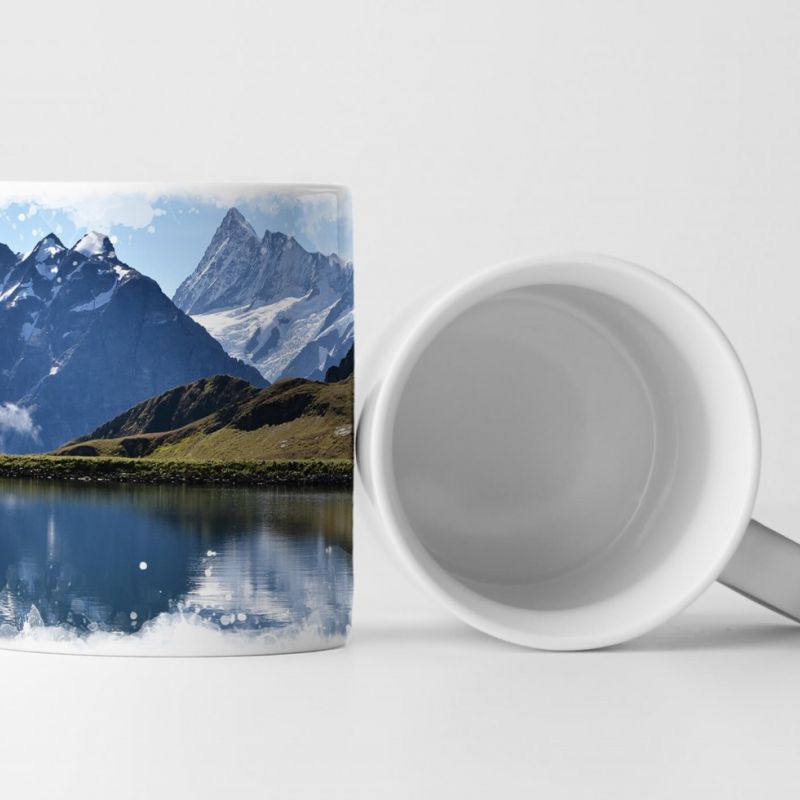 Tasse Geschenk Landschaftsfotografie – See mit Gebirge Schweiz