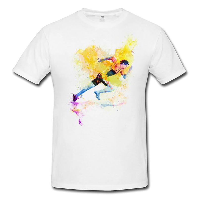 Running VI  Herren und Damen T-Shirt Sport Motiv aus Paul Sinus Aquarell