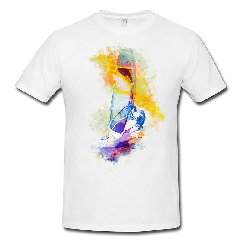 Windsurfer  Herren und Damen T-Shirt Sport Motiv aus Paul Sinus Aquarell