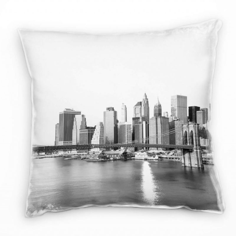 Urban und City, schwarz, weiß, New York Deko Kissen 40x40cm für Couch Sofa Lounge Zierkissen