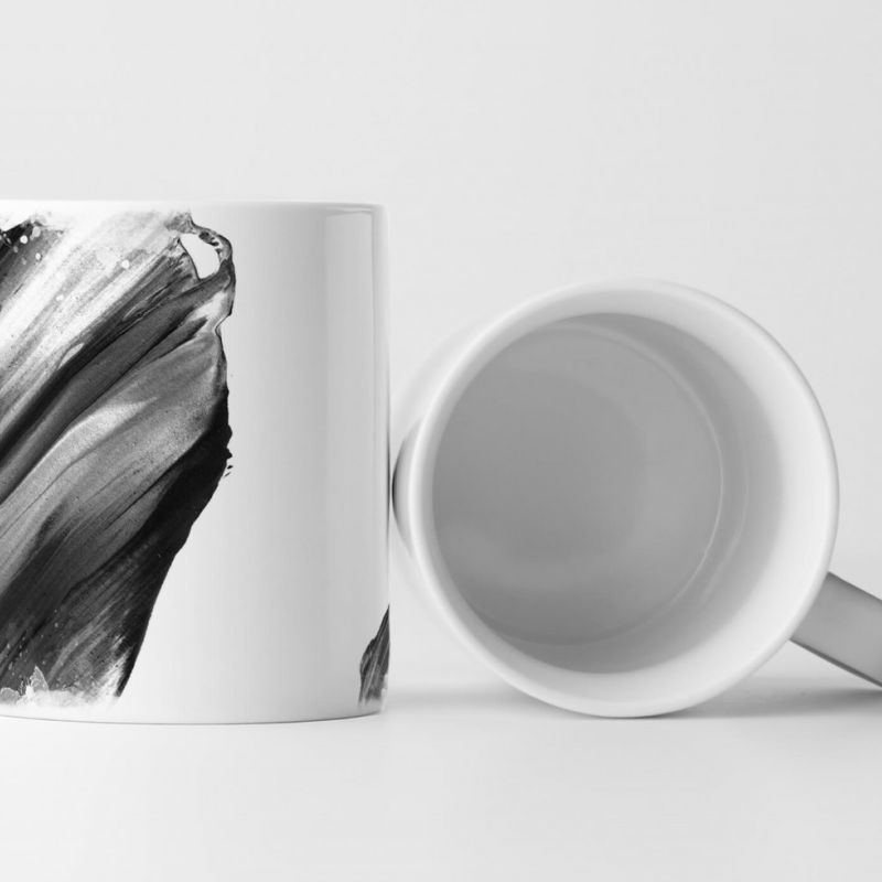 Tasse Geschenk abstraktes Bild – schwarz weiß Schlamm