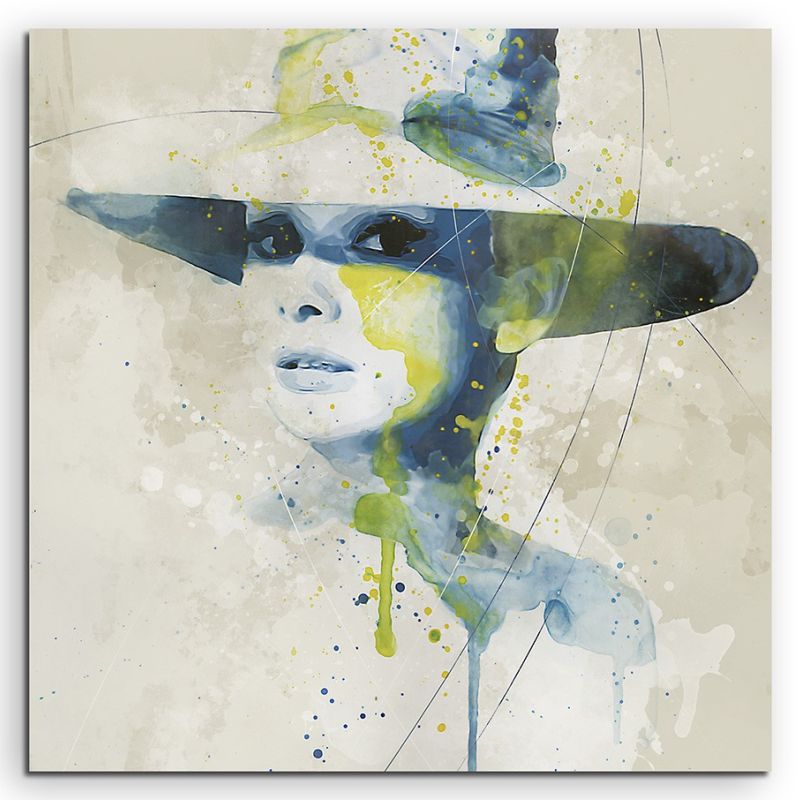 Audrey Hepburn Aqua 60×60 cm Aquarell Kunstbild