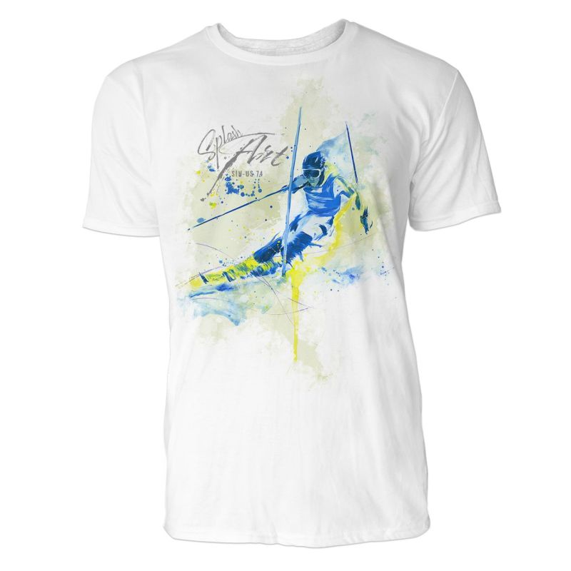 Ski Alpin Slalom Sinus Art ® T-Shirt Crewneck Tee with Frontartwork