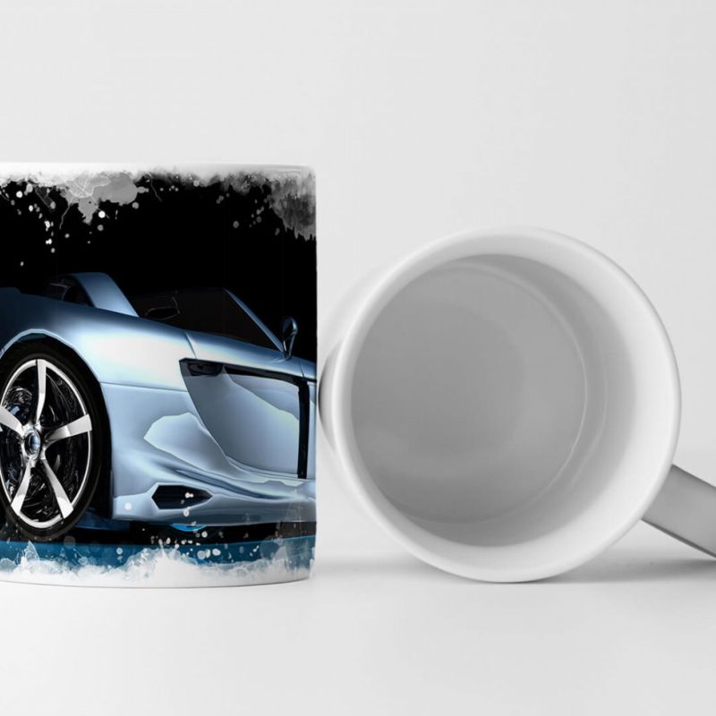 Tasse Geschenk Künstlerische Fotografie – Silberner Sportwagen