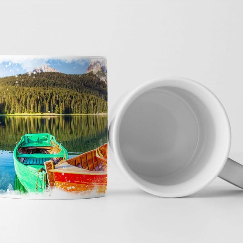 Tasse Geschenk Landschaftsfotografie – Boote im Durmitor Nationalpark