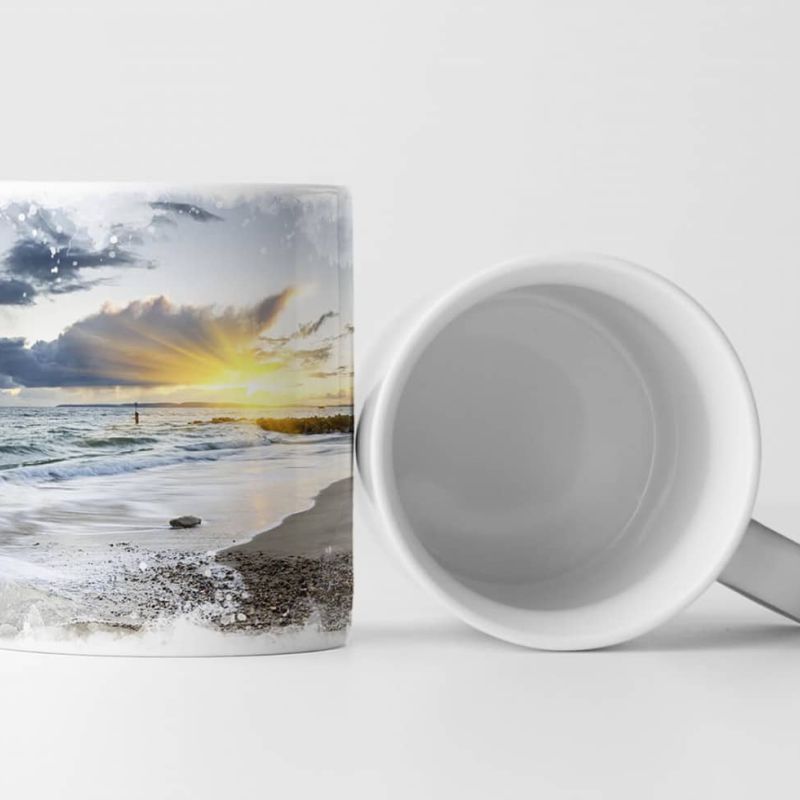 Tasse Geschenk Landschaftsfotografie – Sonnenaufgang bei Bournemouth in Dorset UK