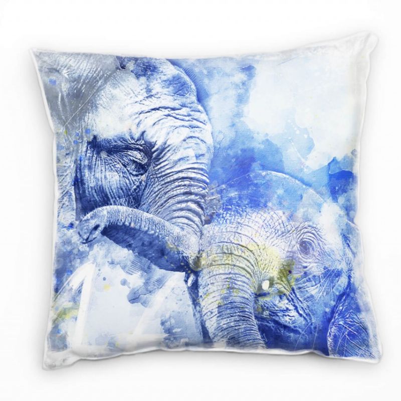 Elephant Mother Deko Kissen Bezug 40x40cm für Couch Sofa Lounge Zierkissen