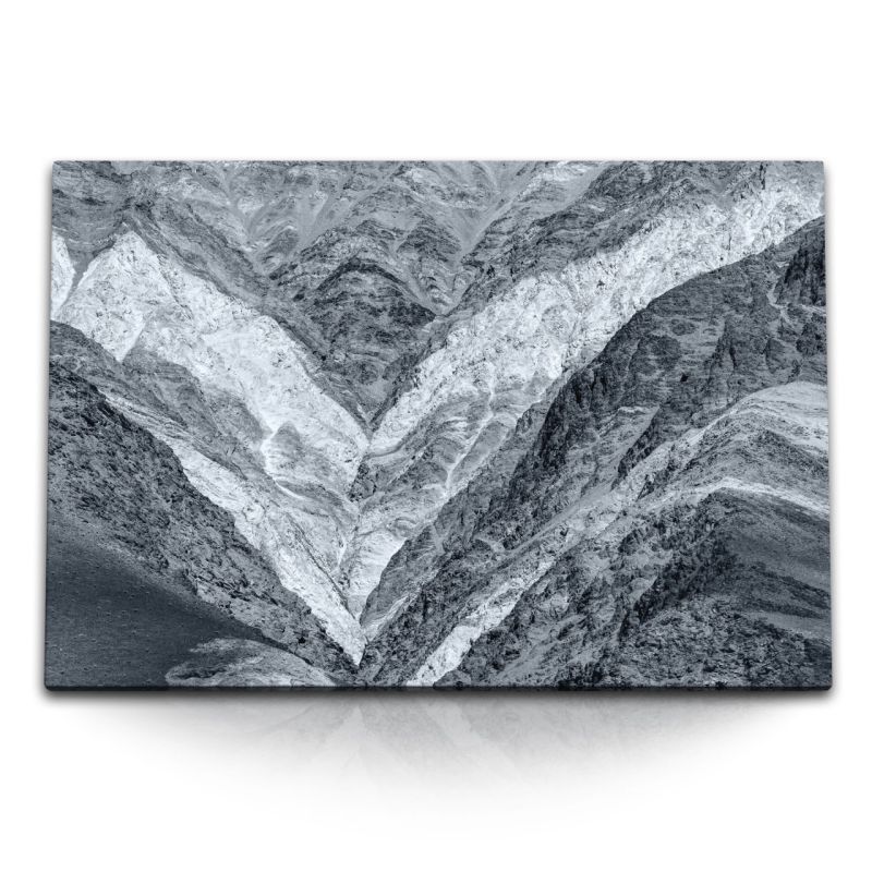 120x80cm Wandbild auf Leinwand Graue Berge Berglandschaft Gebirge Fotokunst