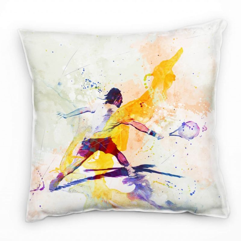 Tennis V Deko Kissen Bezug 40x40cm für Couch Sofa Lounge Zierkissen