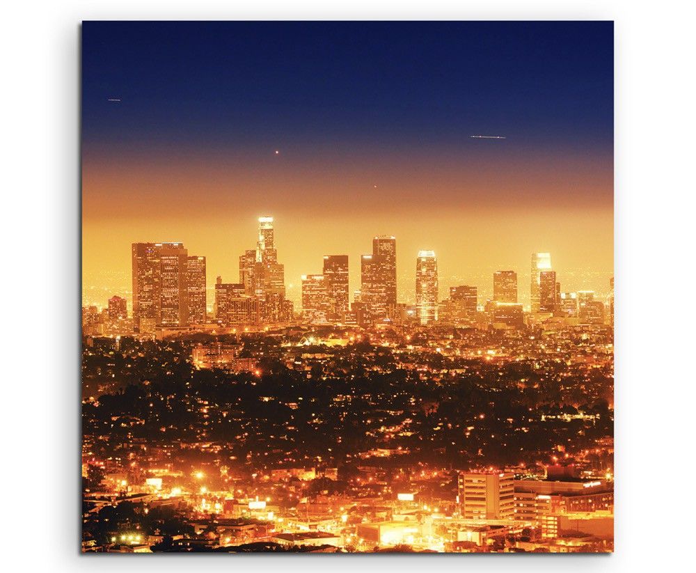 Urbane Fotografie – Los Angeles bei Nacht, Kalifornien, USA  auf Leinwand