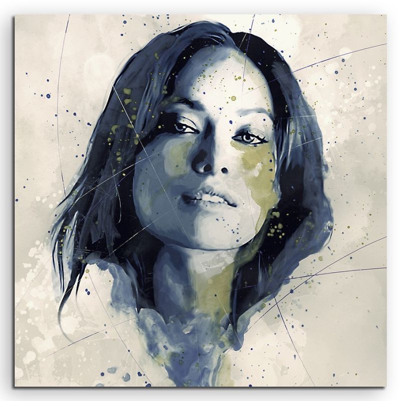 Olivia Wilde I Splash 60x60cm Kunstbild als Aquarell auf Leinwand