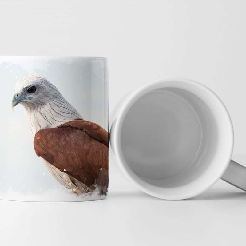 Tasse Geschenk Tierfotografie – Brahminenweih auf einem Ast