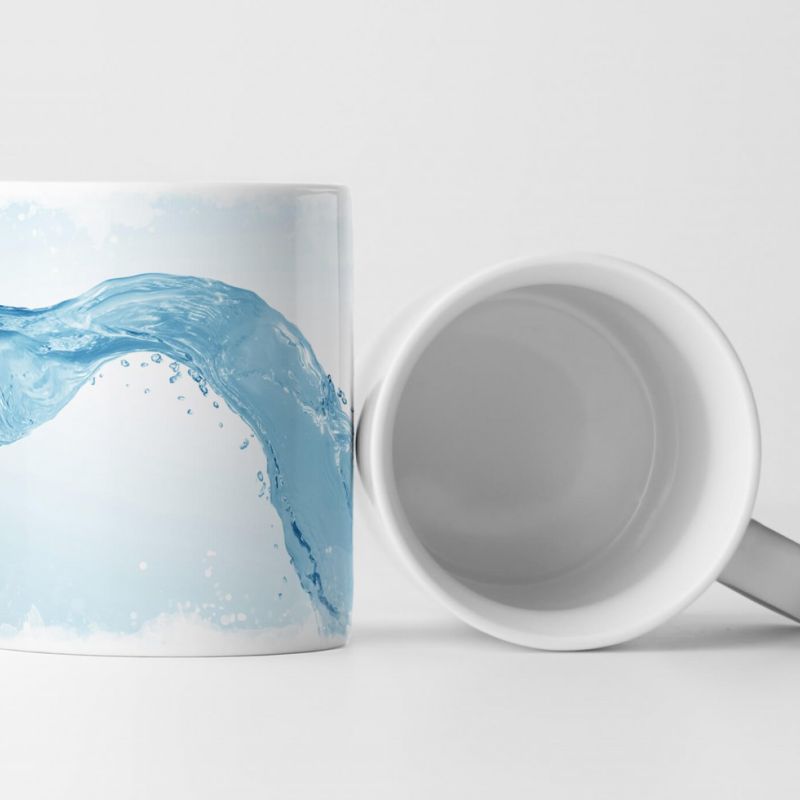 Tasse Geschenk Wasserspritzer hellblau